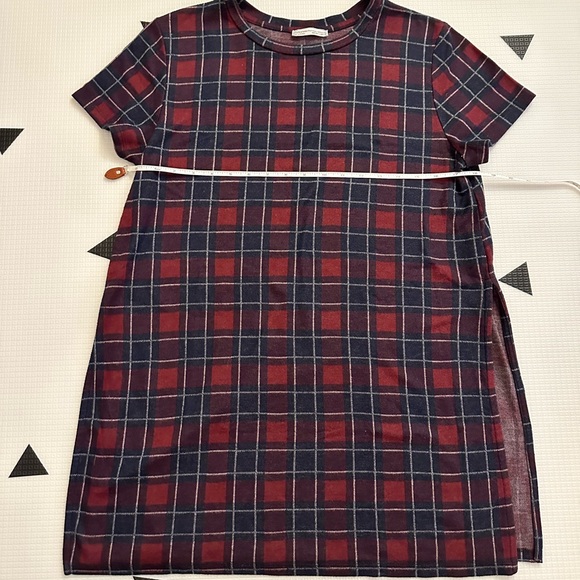 Zara Plaid Long T-Shirt - Picture 5 of 7